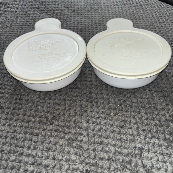Set of 2 Corning Ware P-150-B White GRAB IT Bowls with 2  P-150-CPC Plastic Lids - Picture 1 of 9